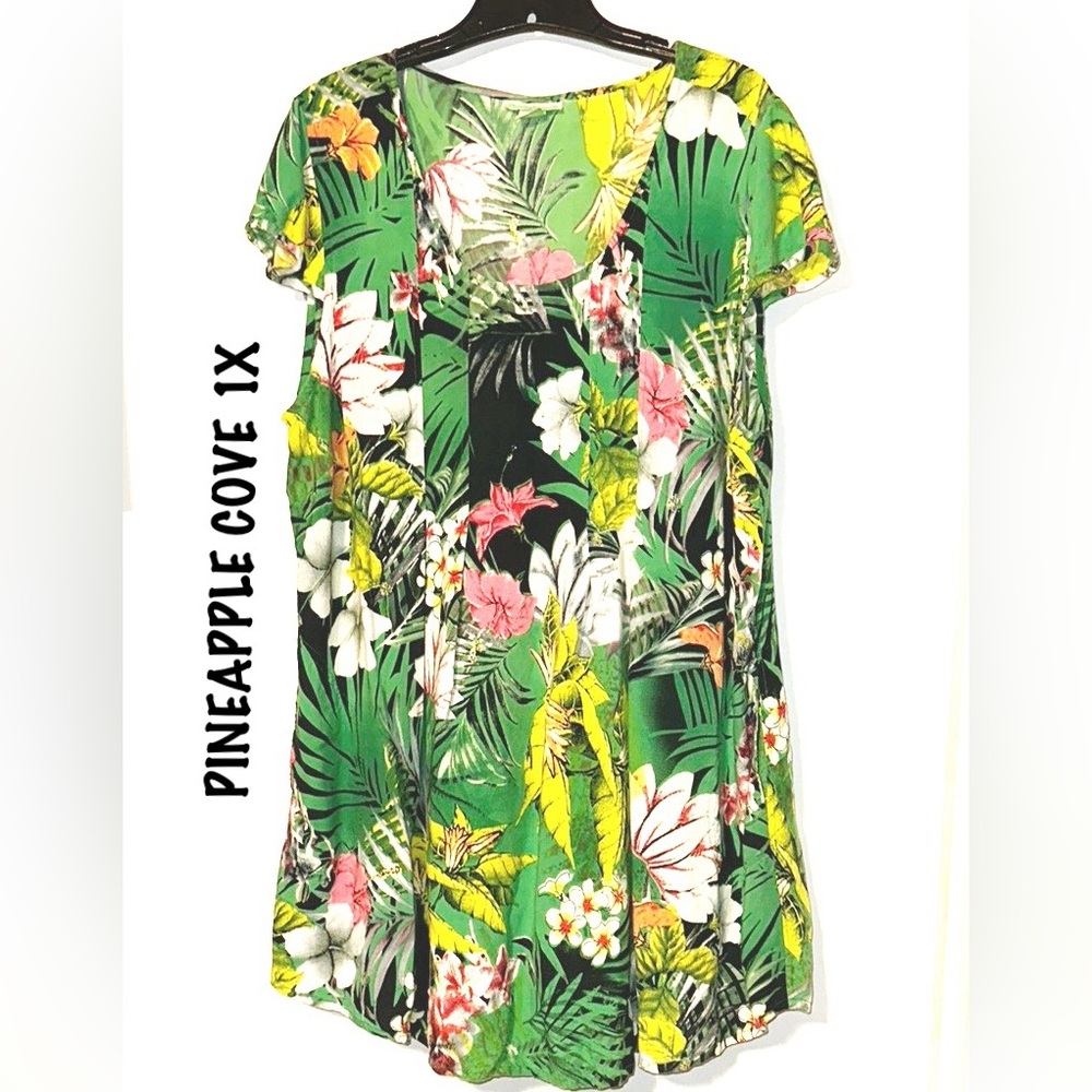 Tropical Floral Print Dress by Pineapple Cove SZ 1X